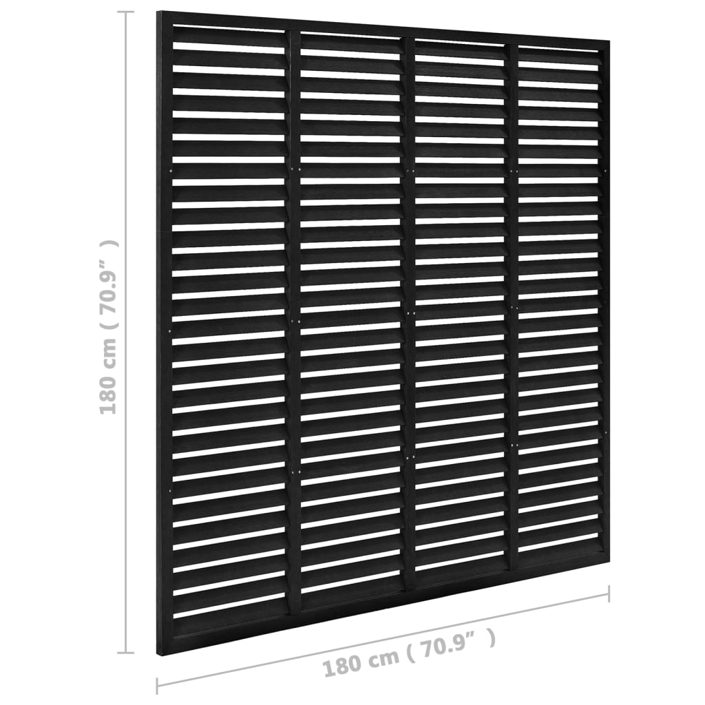 Lamellenzaun WPC 180x180 cm Schwarz