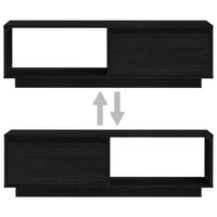 Thumbnail for TV-Schrank Schwarz 110x30x33,5 cm Massivholz Kiefer