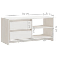Thumbnail for TV-Schrank Weiß 80x31x39 cm Massivholz Kiefer