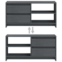 Thumbnail for TV-Schrank Grau 80x31x39 cm Massivholz Kiefer