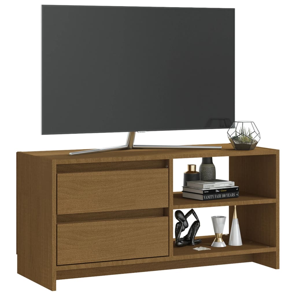 TV-Schrank Honigbraun 80x31x39 cm Massivholz Kiefer