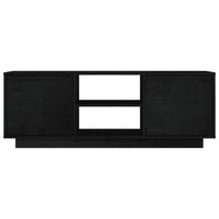 Thumbnail for TV-Schrank Schwarz 110x30x40 cm Massivholz Kiefer