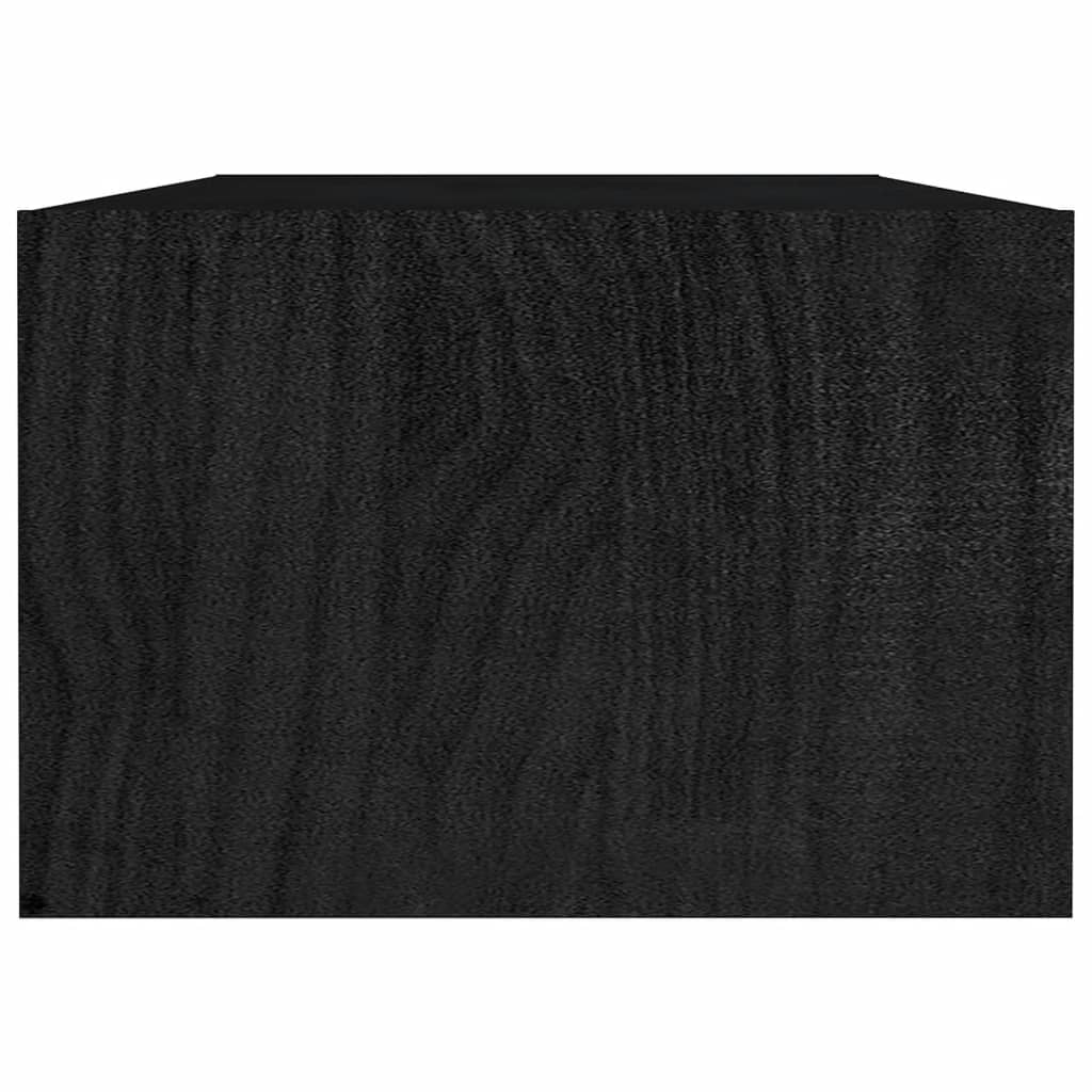 Couchtisch Schwarz 110x50x34 cm Massivholz Kiefer