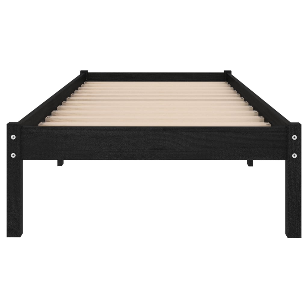 Massivholzbett Schwarz 90x190 cm 3FT Single