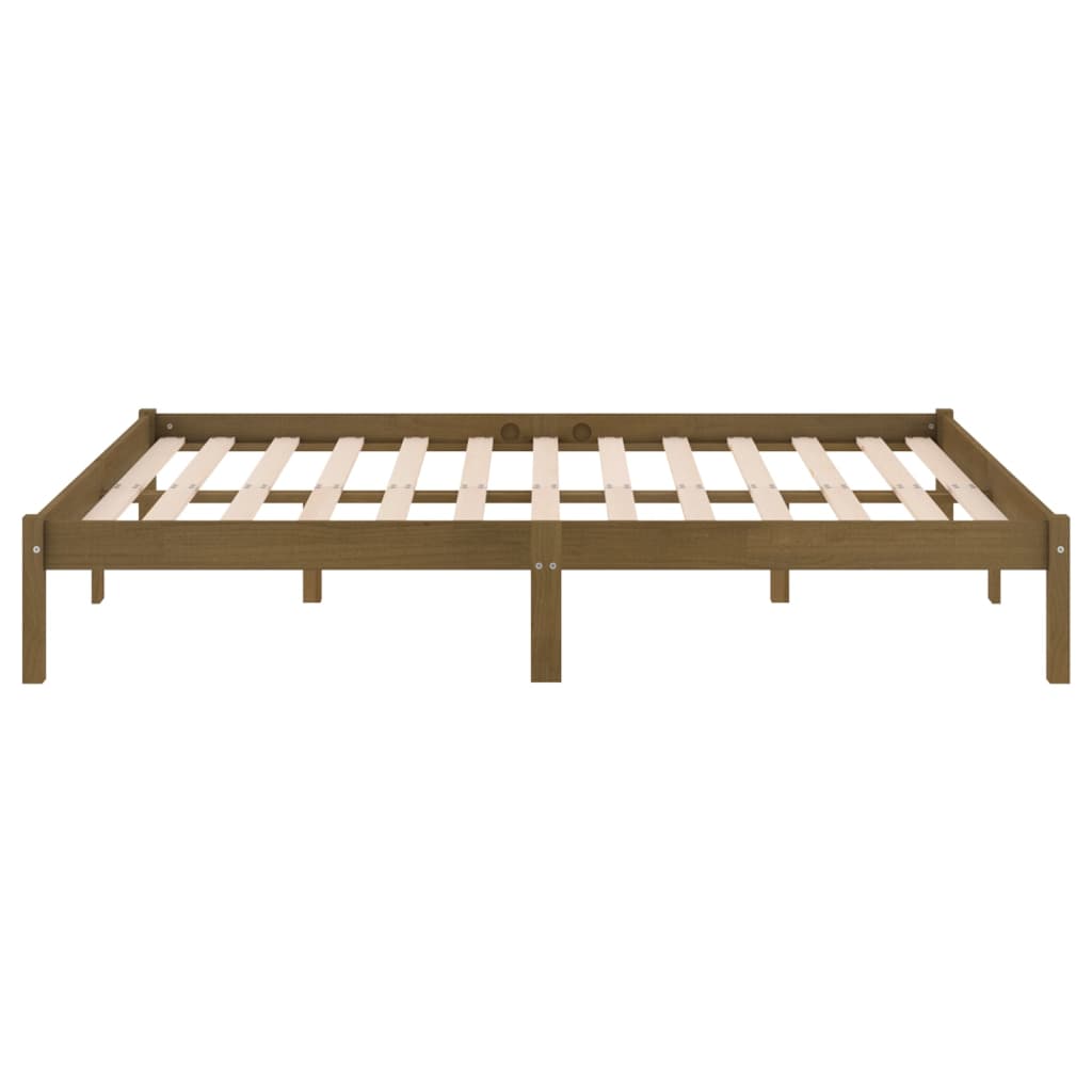 Massivholzbett Honigbraun 135x190 cm 4FT6 Double