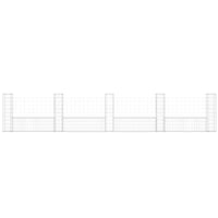 Thumbnail for Gabionenkorb U-Form mit 5 Säulen Eisen 500x20x100 cm