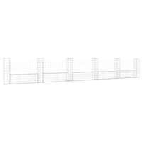 Thumbnail for Gabionenkorb U-Form mit 6 Säulen Eisen 620x20x100 cm
