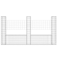 Thumbnail for Gabionenkorb U-Form mit 3 Säulen Eisen 260x20x150 cm