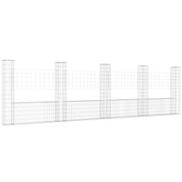 Thumbnail for Gabionenkorb U-Form mit 5 Säulen Eisen 500x20x150 cm