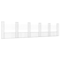 Thumbnail for Gabionenkorb U-Form mit 6 Säulen Eisen 620x20x150 cm