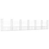 Thumbnail for Gabionenkorb U-Form mit 7 Säulen Eisen 740x20x150 cm