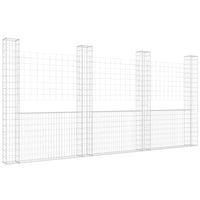 Thumbnail for Gabionenkorb U-Form mit 4 Säulen Eisen 380x20x200 cm