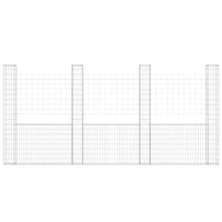 Thumbnail for Gabionenkorb U-Form mit 4 Säulen Eisen 380x20x200 cm