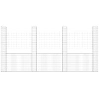 Thumbnail for Gabionenkorb U-Form mit 5 Säulen Eisen 500x20x200 cm