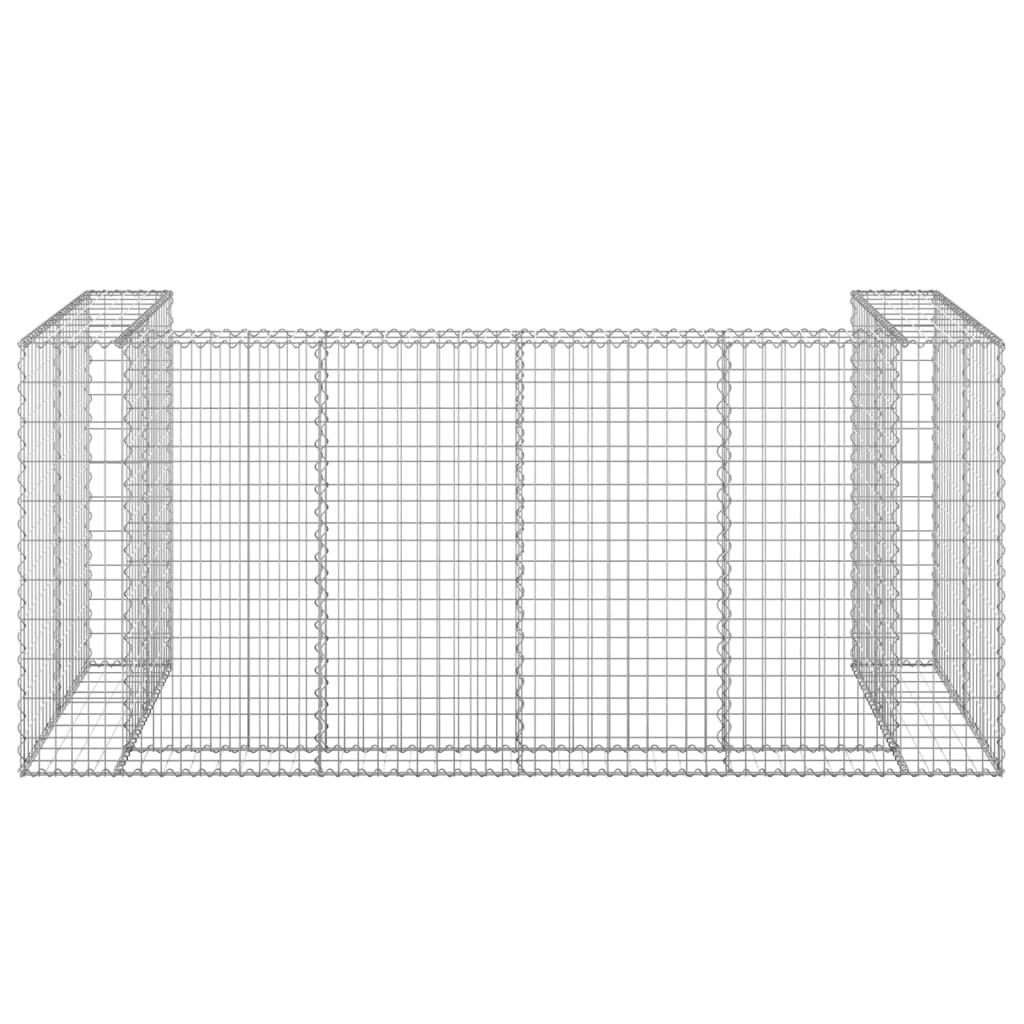 Gabionenwand für Mülltonnen Verzinkter Stahl 250x100x110 cm