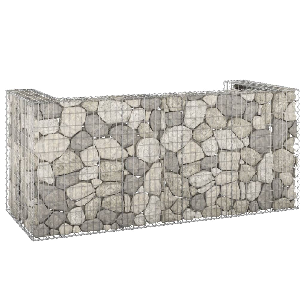 Gabionenwand für Mülltonnen Verzinkter Stahl 250x100x110 cm