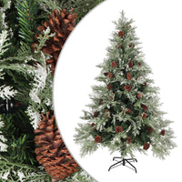 Thumbnail for Weihnachtsbaum mit Zapfen Grün und Weiß 150 cm PVC & PE