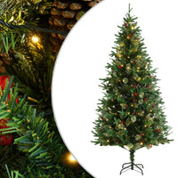 Thumbnail for Weihnachtsbaum mit LEDs & Kiefernzapfen Grün 225 cm PVC & PE