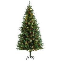 Thumbnail for Weihnachtsbaum mit LEDs & Kiefernzapfen Grün 225 cm PVC & PE