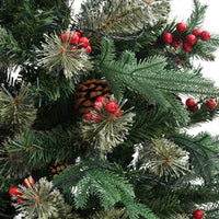 Thumbnail for Weihnachtsbaum mit LEDs & Kiefernzapfen Grün 225 cm PVC & PE