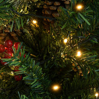 Thumbnail for Weihnachtsbaum mit LEDs & Kiefernzapfen Grün 225 cm PVC & PE