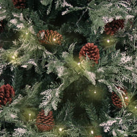 Thumbnail for Weihnachtsbaum mit LEDs & Zapfen Grün & Weiß 195 cm PVC & PE