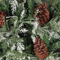 Thumbnail for Weihnachtsbaum mit LEDs & Zapfen Grün & Weiß 195 cm PVC & PE
