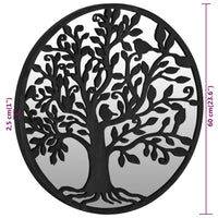 Thumbnail for Gartenspiegel Schwarz 60x2,5 cm Eisen Rund