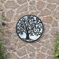 Thumbnail for Gartenspiegel Schwarz 60x2,5 cm Eisen Rund