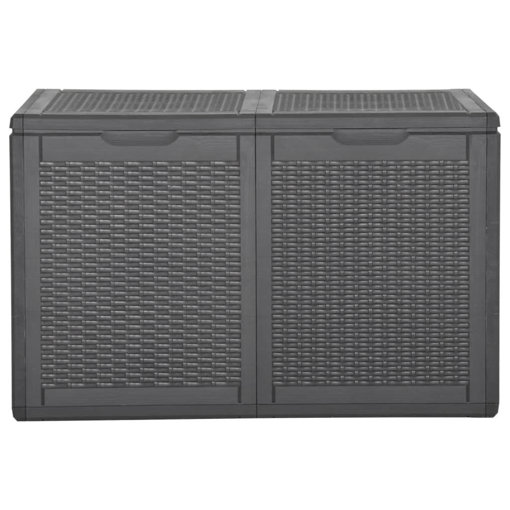 Garten-Aufbewahrungsbox 180 L Schwarz PP Rattan