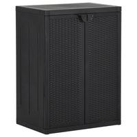 Thumbnail for Gartenschrank Schwarz 65x45x88 cm PP Rattan