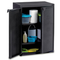 Thumbnail for Gartenschrank Schwarz 65x45x88 cm PP Rattan