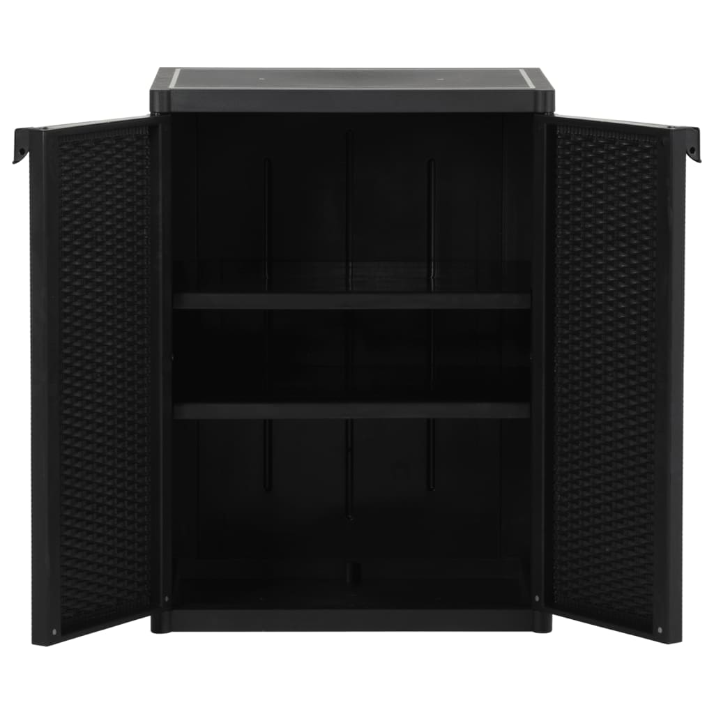 Gartenschrank Schwarz 65x45x88 cm PP Rattan