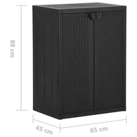 Thumbnail for Gartenschrank Schwarz 65x45x88 cm PP Rattan