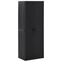 Thumbnail for Gartenschrank Schwarz 65x45x172 cm PP Rattan