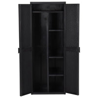 Thumbnail for Gartenschrank Schwarz 65x45x172 cm PP Rattan