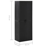 Thumbnail for Gartenschrank Schwarz 65x45x172 cm PP Rattan