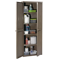 Thumbnail for Gartenschrank Braun 65x45x172 cm PP Holz-Optik