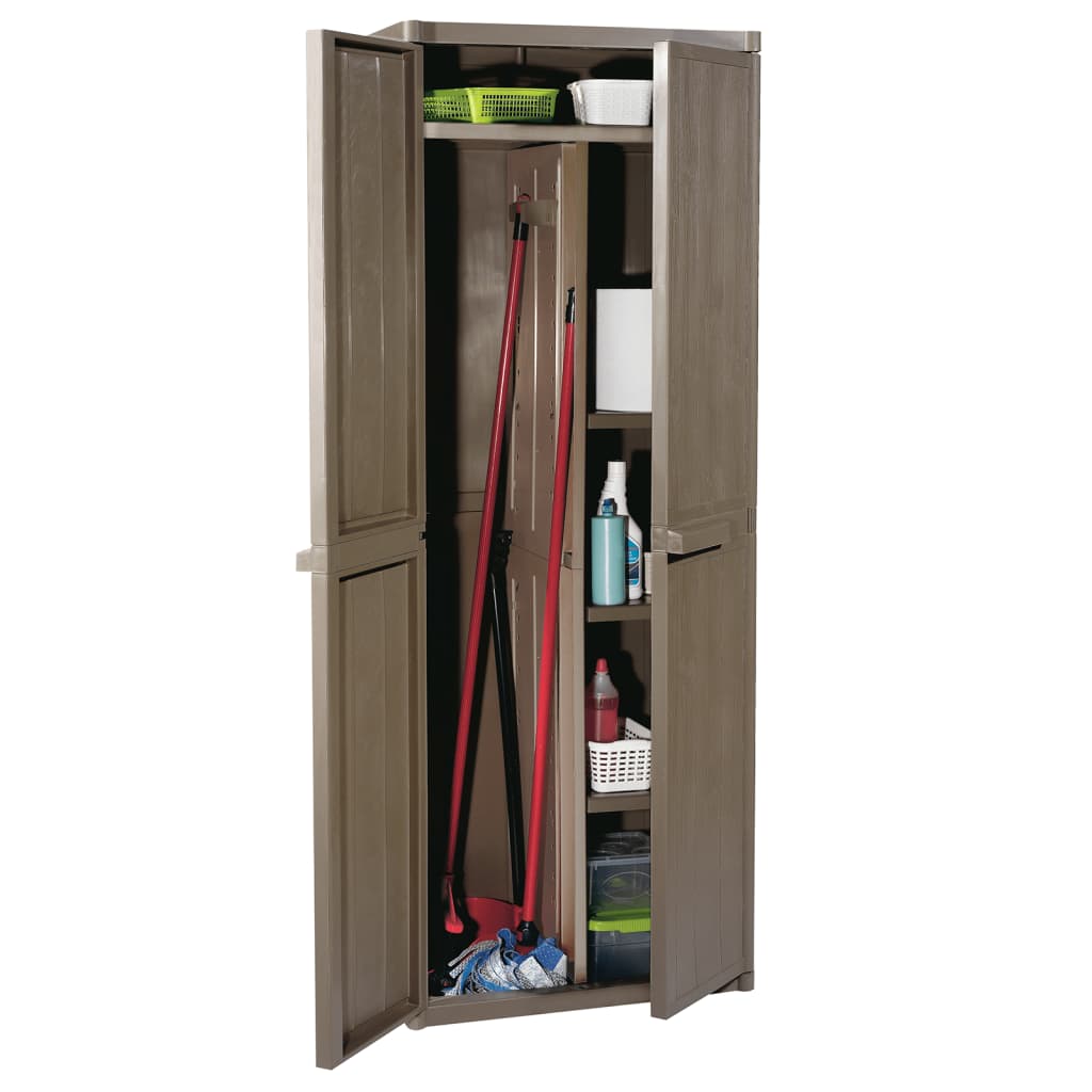 Gartenschrank Braun 65x45x172 cm PP Holz-Optik