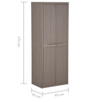 Thumbnail for Gartenschrank Braun 65x45x172 cm PP Holz-Optik