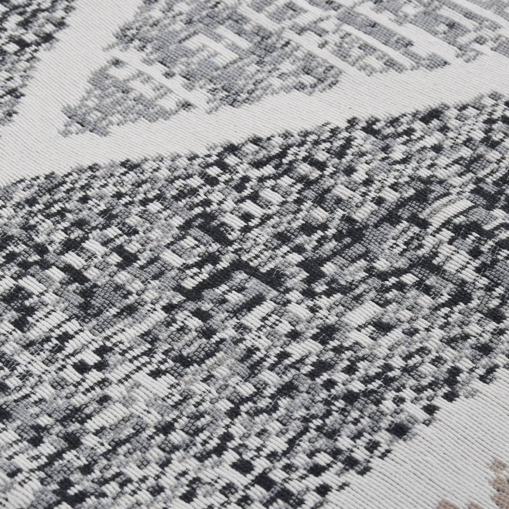 Teppich Schwarz und Grau 80x150 cm Baumwolle