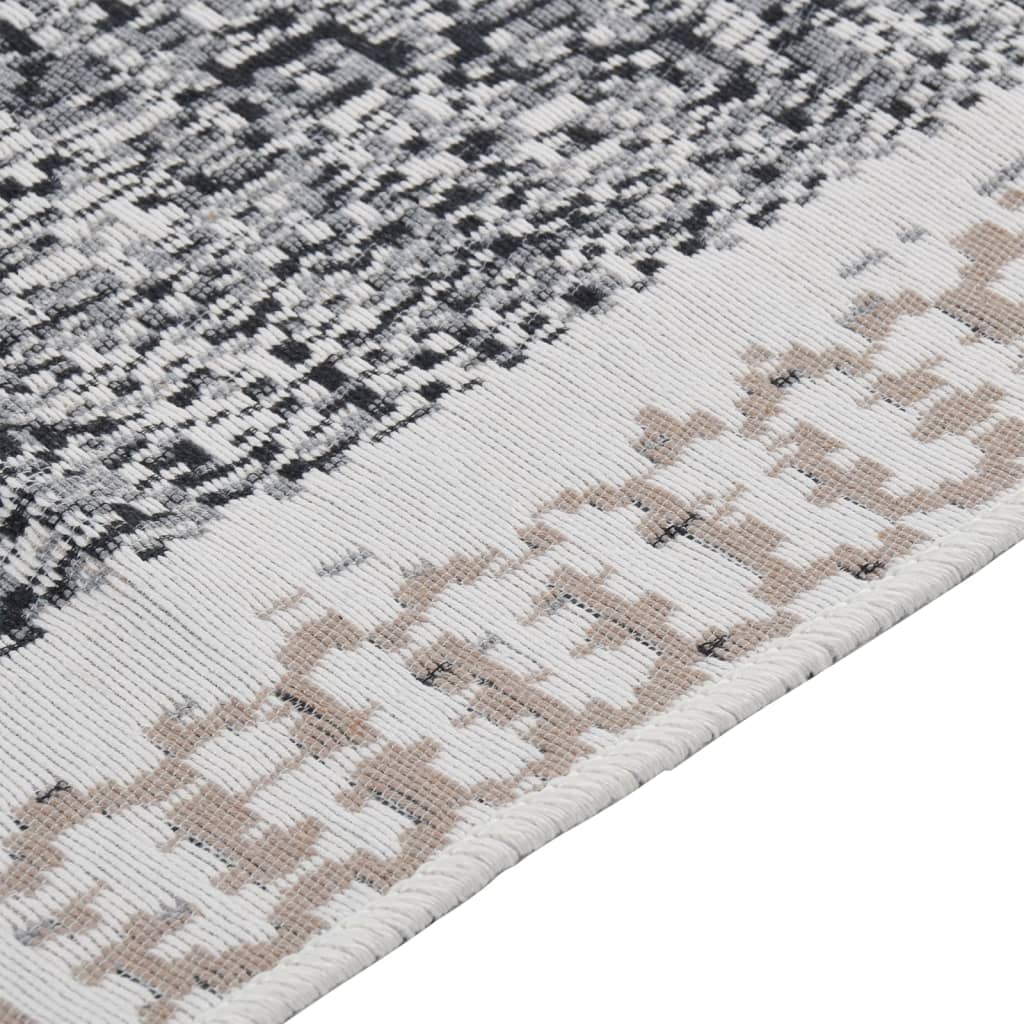 Teppich Schwarz und Grau 80x150 cm Baumwolle