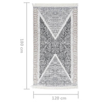 Thumbnail for Teppich Schwarz und Grau 120x180 cm Baumwolle