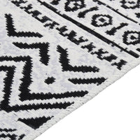 Thumbnail for Teppich Schwarz und Weiß 120x180 cm Baumwolle