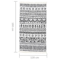 Thumbnail for Teppich Schwarz und Weiß 120x180 cm Baumwolle