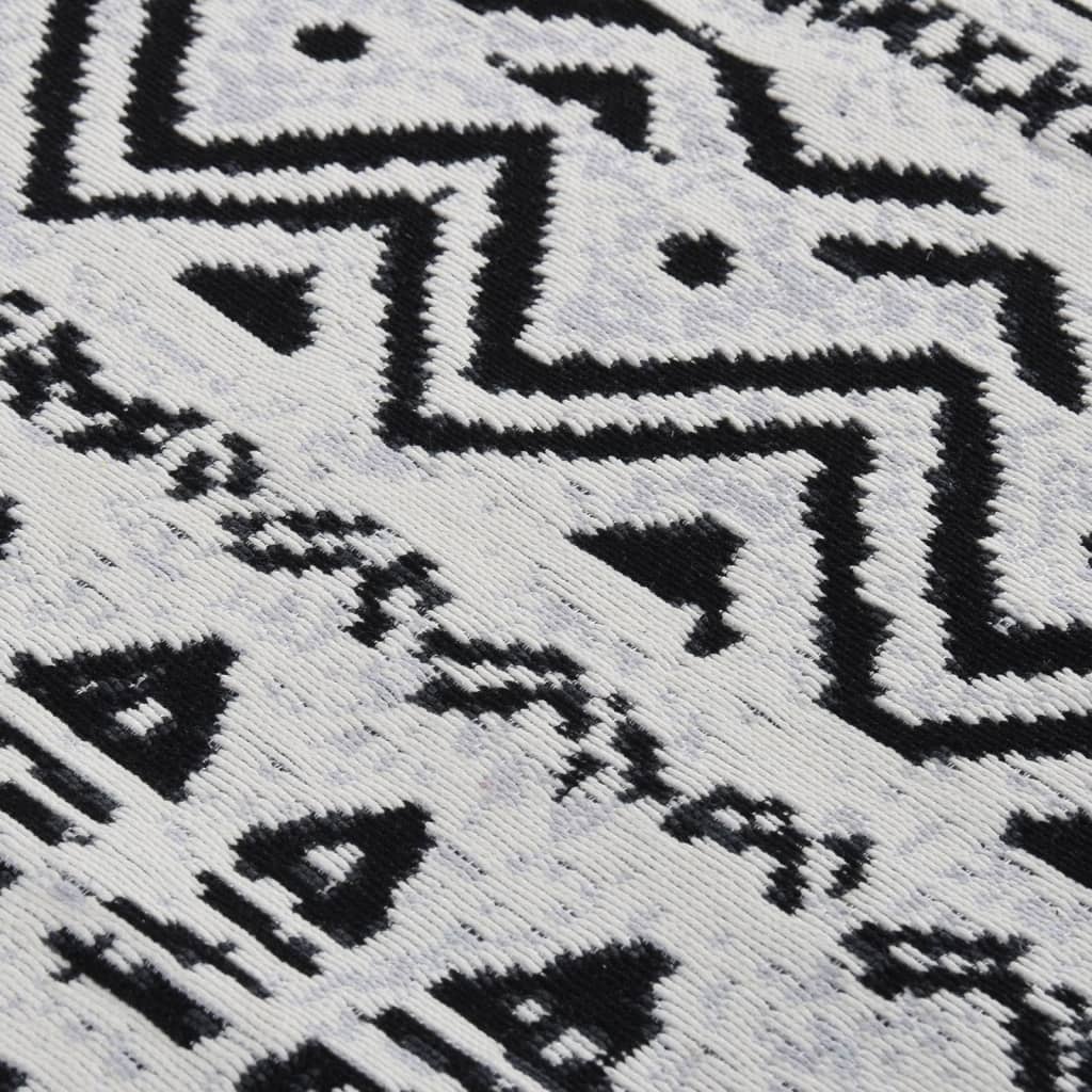 Teppich Schwarz und Weiß 160x230 cm Baumwolle