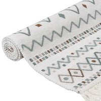 Thumbnail for Teppich Beige und Blau 80x150 cm Baumwolle