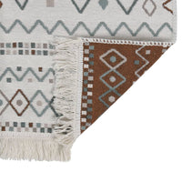 Thumbnail for Teppich Beige und Blau 100x200 cm Baumwolle