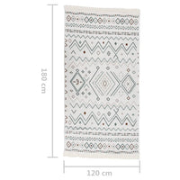 Thumbnail for Teppich Beige und Blau 120x180 cm Baumwolle