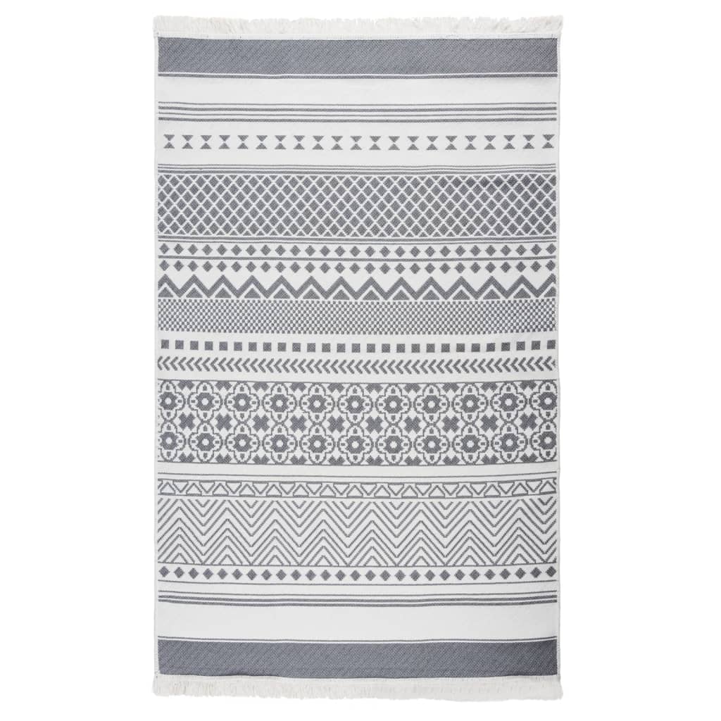Teppich Grau und Weiß 120x180 cm Baumwolle